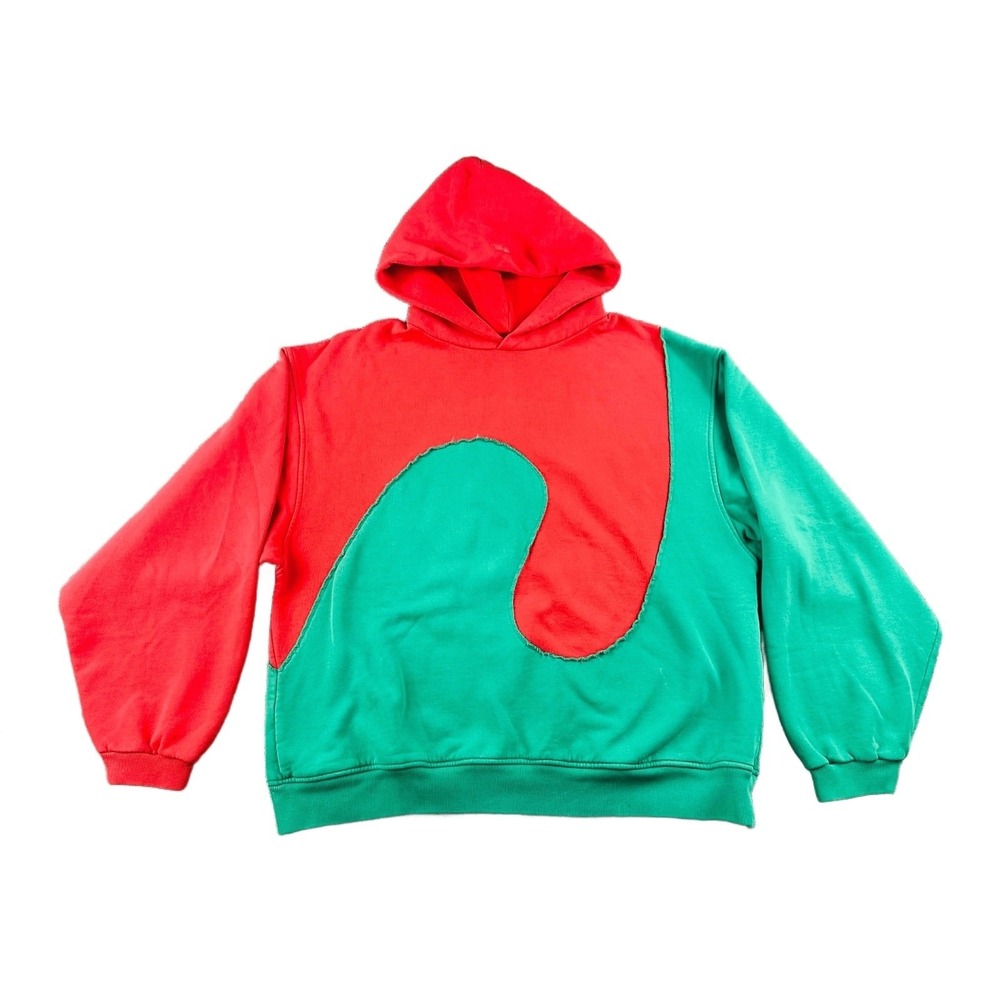 ERL Wave Hoodie Unisex Adults L Multi Color Relaxed‎ Colorblock Streetwear Skate